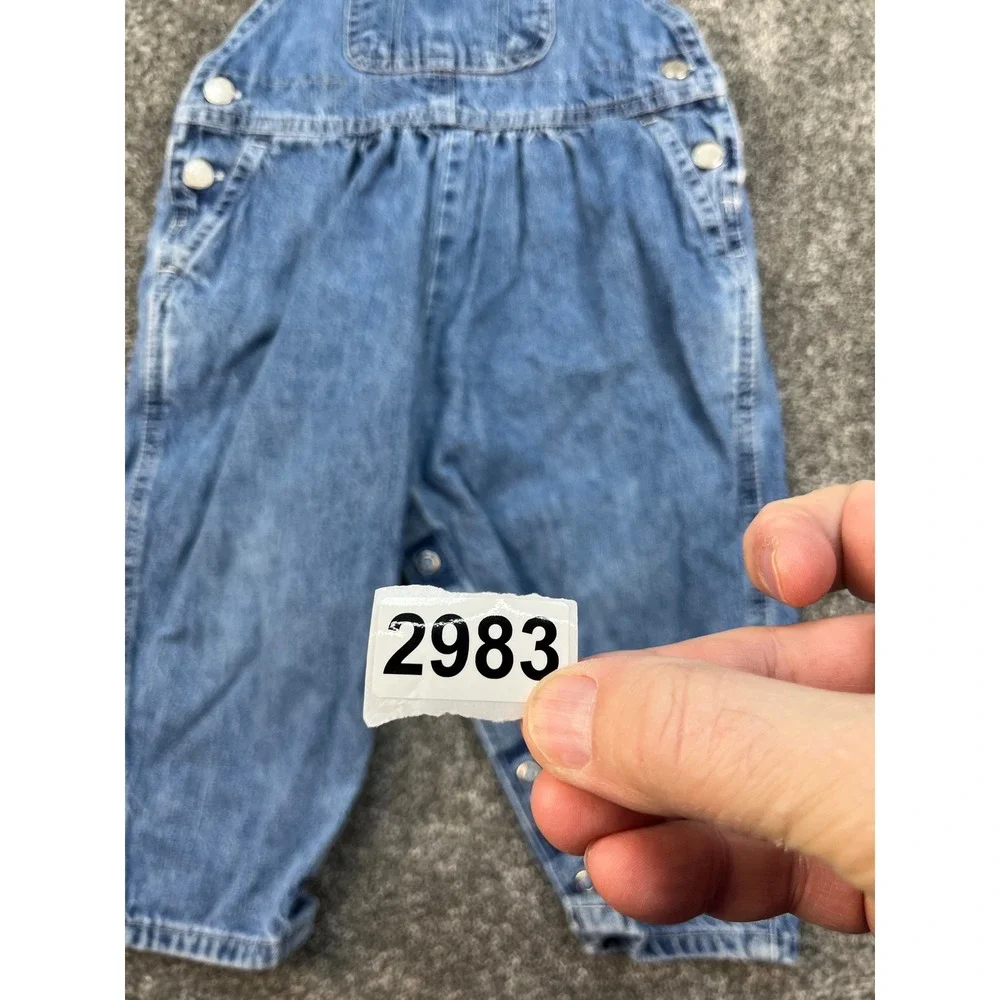 OshKosh Bgosh Vintage Style Denim Overalls Medium Wash Snap Inseam Kids 2T